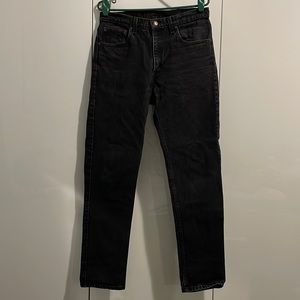 Black Levi’s 512 red tag tapered leg jeans 100% cotton denim Made in Canada